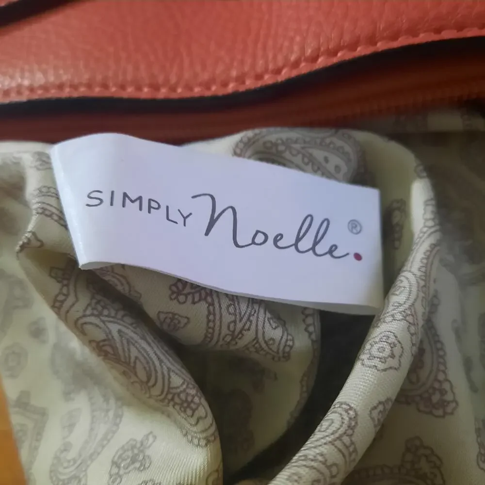Simply Noelle Womens Coral Satchel Laptop Tote Zip Compartments and Pockets